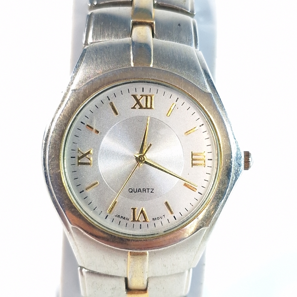 Avon Silver Gold Tone Womens Metal Quartz Watch, New Battery